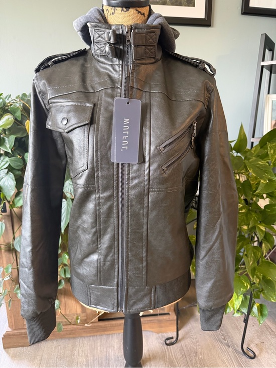 Other - WULFUL Men’s Faux Leather Bomber Jacket. Size S. NWT.